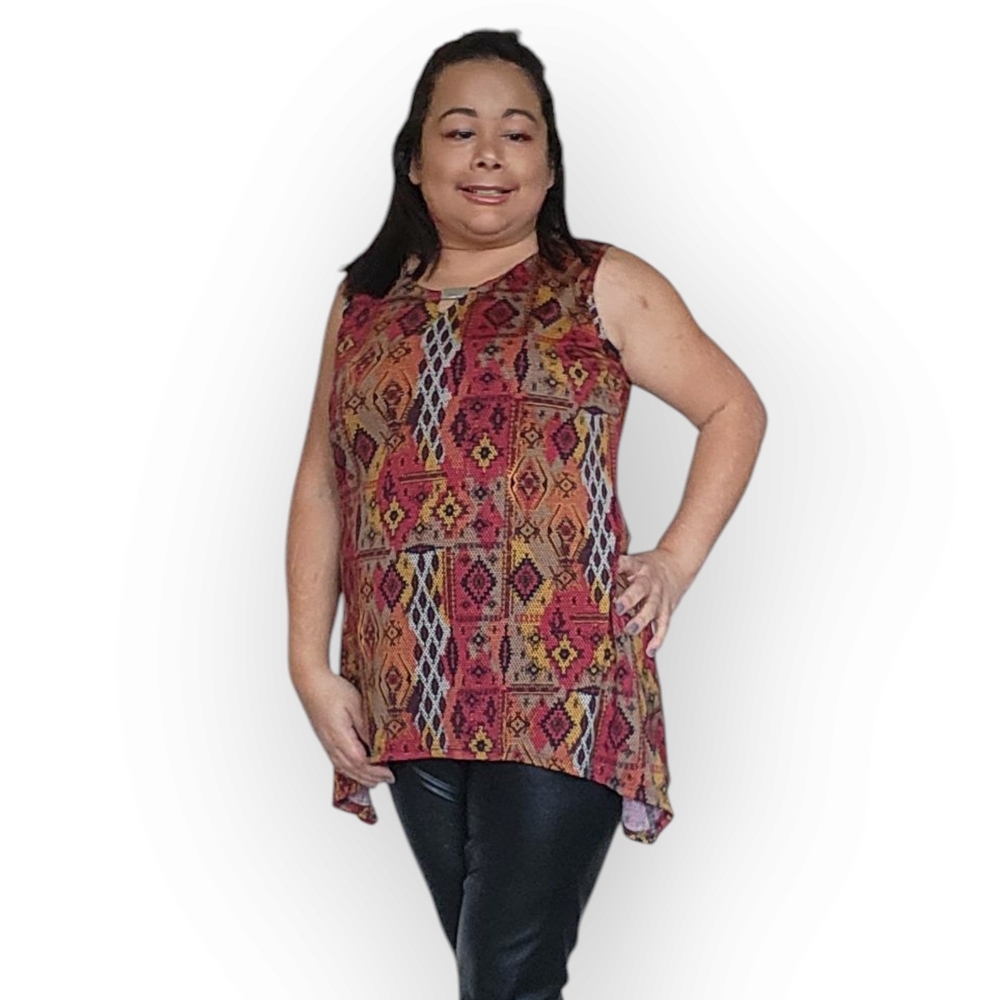 M&E Womens Medium Vibrant Retro Tank Top. - Picture 9 of 10